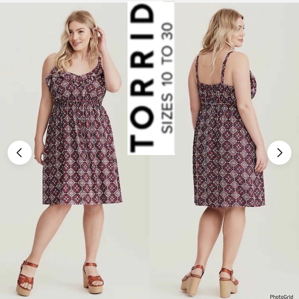 Torrid 0 medallion tank style dress